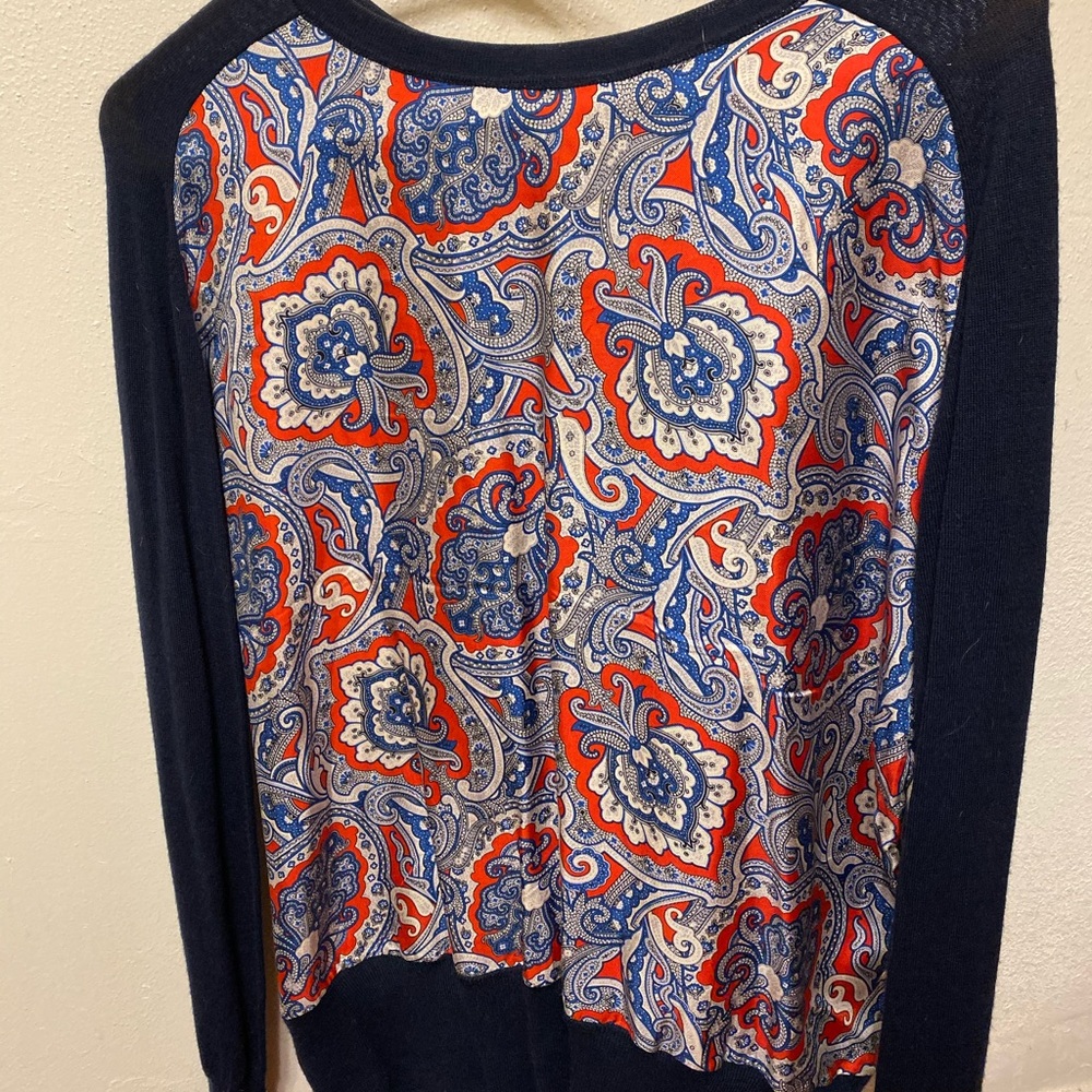 Juicy Couture inset Paisley Silk Pullover